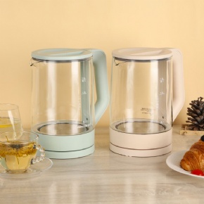 New Custom style Crylinder Glass Electric Kettle 1.8L